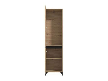 Rosmara Artisan Oak Effect Slim Narrow Hallway Wardrobe with Pull-Out Rail - UK Luxury Furniture